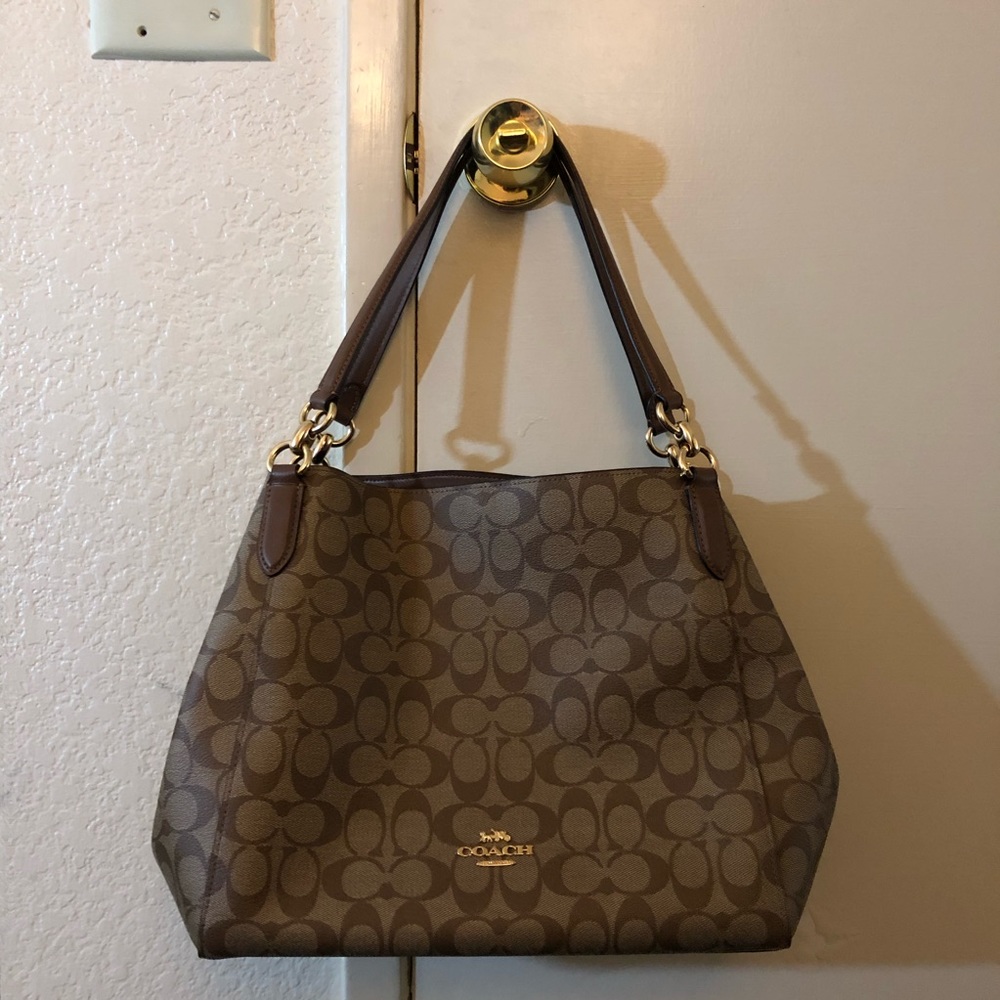 Coach Hallie Hobo Shoulder Handbag New Monogramme